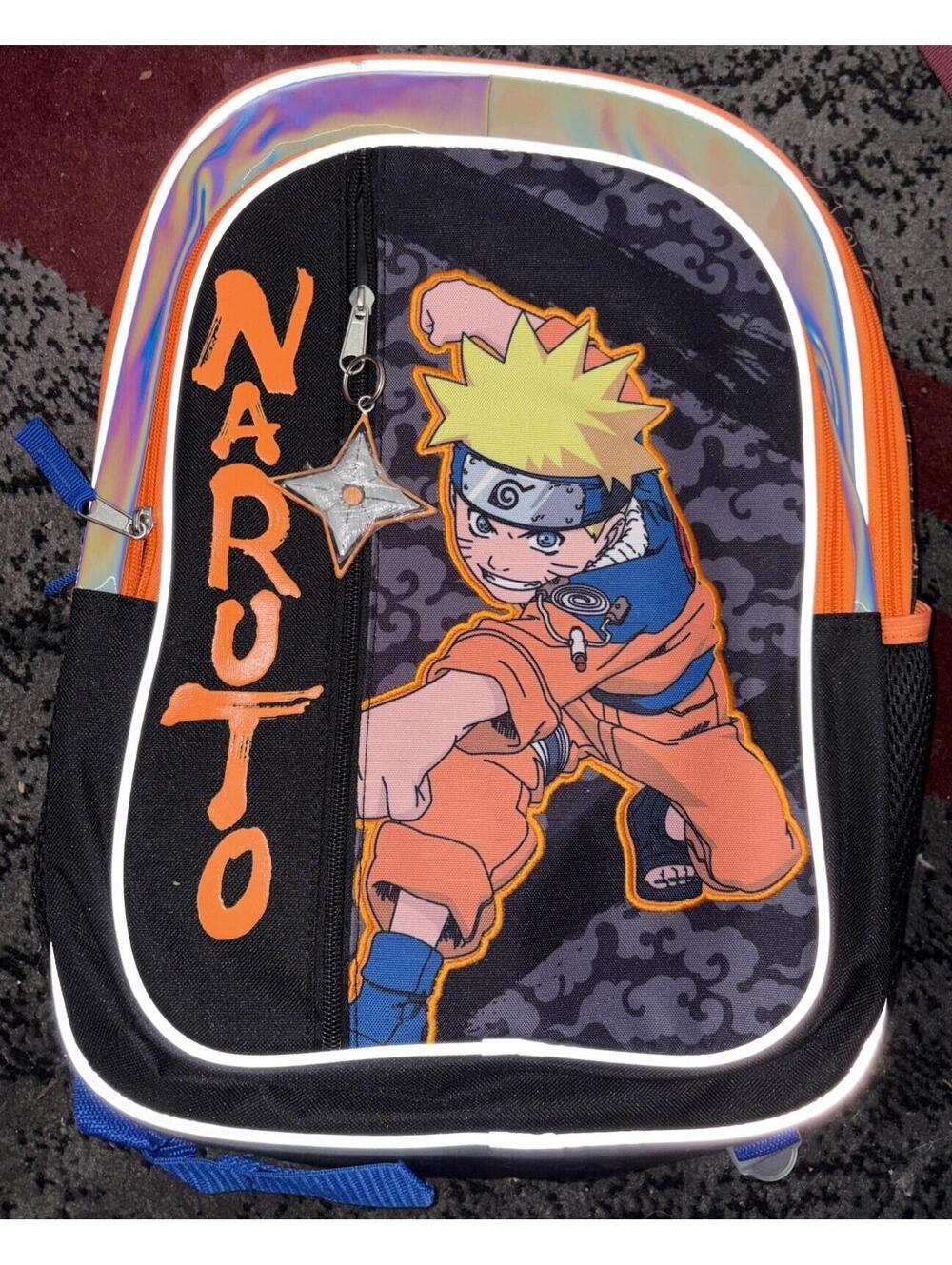 Naruto 16” Backpack School Bag Bioworld Reflective NWT Comfort Padding Anime